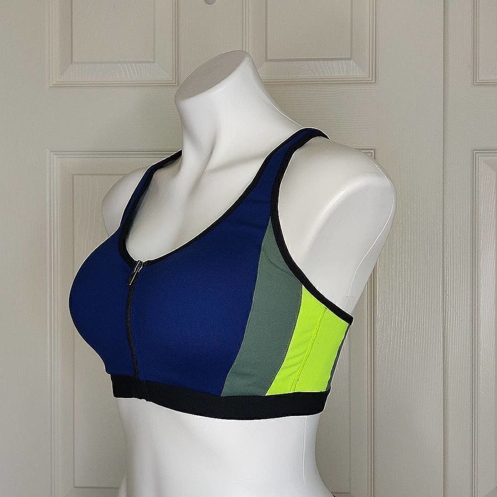 Victoria's Secret Knockout colorblock front closure sports bra 36D
